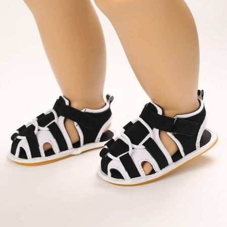 

QISIWOLE Newborn Baby Summer Sandals Soft Sole Crib Shoes Kids Anti-slip Prewalker clearance under $10