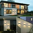 thumbnail image 2 of Aplique de pared exterior de aluminio, ángulo de haz ajustable, impermeable IP54, efecto de luz clara y gran área de iluminación, luz exterior moderna de 24 W con fácil instalación, 2 of 5