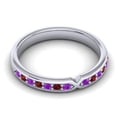 thumbnail image 3 of 0.30 Ct Latest Round Shape Amethyst & Garnet Gemstone Anniversary Eternity Band for Women Solid 14K White Gold Size 3.5 by Diamond-Capitals, 3 of 8