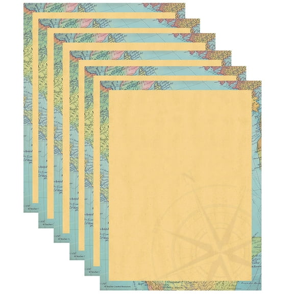Teacher Created Resources Travel the Map Computer Paper, 8.5" x 11", 50 Sheets Per Pack, 6 Packs