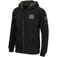 thumbnail image 2 of Men's Colosseum Black Notre Dame Fighting Irish OHT Slim Fit Lightweight Waffle Full-Zip Hoodie, 2 of 4