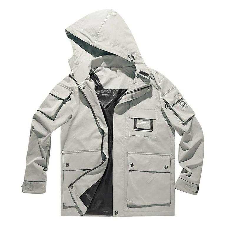 Shpwfbe Men s Plus Size Casual Hooded Jacket Fashion Loose