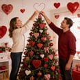 thumbnail image 4 of Lighted Red Heart Tree Topper with Base, Battery Operated for Valentine's Day Wedding Anniversary Decorations, 4 of 9