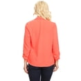 thumbnail image 2 of Women's Solid Floral Print Loose Fit 3/4 Sleeve Open Front Cardigan Blazer Jacket, 2 of 4