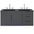 thumbnail image 3 of Modway Vitality Modern Wood/Ceramic Double Sink Bathroom Vanity in Gray/Black, 3 of 8