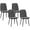 Grey, variant on HOMCOM Dining Chairs Set of 4, Kitchen Chair with Metal Legs, Grey