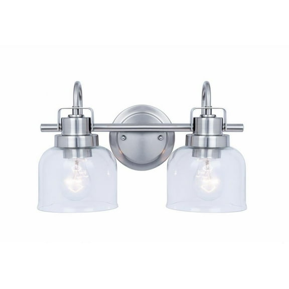 2 Light Bath Vanity-9 inches Tall and 14.9 inches Wide-Nickel Finish Bailey Street Home 2595-Bel-5017316