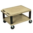 thumbnail image 1 of Luxor WT16TNE-B - Tan 16\" A/V Cart - 2 Shelf, Electric - Black Leg, 1 of 7