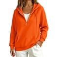 thumbnail image 3 of Lumtrix Womens Zip Up Hoodie Oversized Sweatshirt Soft Fleece Pullovers Comfy Sweatshirts with Pocket Orange XL, 3 of 10