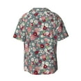 thumbnail image 2 of Vsdgher Daisies Flowers Print Men's Wrinkle Free Untucked Cuban Shirt Business Casual Button Down Shirts Short Sleeve Shirt, 2 of 7