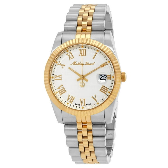 Mathey-Tissot Mathy III Roman Two-Tone Stainless Steel White Dial Quartz H810BBR Men's Watch