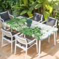 thumbnail image 2 of St. Patrick's Table Cloths for 3 Foot Rectangle Tables, Lucky Shamrock Green Eucalyptus Floral Blue Patio Waterproof Elastic Fitted Tablecloths, Washable Rectangular Table Cover for Camping, 2 of 8