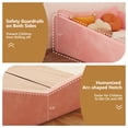 thumbnail image 5 of Zimtown Wood Bed, Floor Bed with Safety Guadrail, Montessori Bed with Soft Velvet Wood Bed, Mattress not Included (Pink), 5 of 8