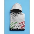 thumbnail image 3 of Buon Ferragosto Brush Paint Hoodie Women -Image by Shutterstock, Female Small, 3 of 4