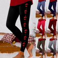 thumbnail image 2 of Zhanying Leggings de Noël pour Femmes Rouges Longueur Cheville Évacuant l'Humidité Tenues d'Hiver pour Femmes 2024 Rouge Melon D\'eau m, 2 of 6