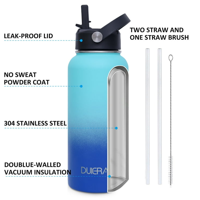 DUIERA 1 Duiera 32Oz Insulated Water Bottle Vacuum Stainless Steel Water  Bottle With Straw & Leak Proof Spout Lids, Bpa Free, Keep Bevera