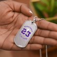 thumbnail image 5 of Basketball Sports Necklace I Jersey Design No. 23 I Personalized Sports Jewelry - Graphic Military Dog Tag Necklace (Optional Personalized Engraving), 5 of 5