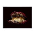 thumbnail image 1 of Designart Sexy Golden Metallized Female Lips IV FLOAT FRAME WALL ART, 1 of 4