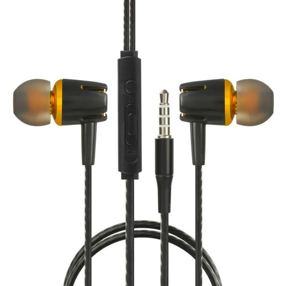 Sport With Microphone Metal Music Wired Headphones Earphones Gaming Headset In-Ear Headphones BLACK