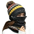 thumbnail image 2 of Cheers.US 3Pcs/Set Warm Thick Knitted Beanie Hat Scarf and Mask Set Slouchy Snow Knit Cap Infinity Scarves for Women, 2 of 7