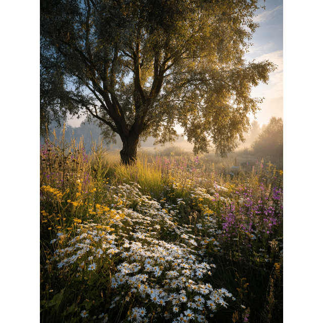 Qisvanset 12x16 Inch Blue Frog Floral Canvas Print Wall Art