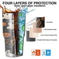 thumbnail image 7 of 30oz Autumn Halloween Scene Pattern Tumblers Stainless Steel Tumbler with Lid and Straw,Vacuum Insulated Double Wall Travel Tumbler Cups Mug with Cleaning Brush for Coffee,Tea, 7 of 7