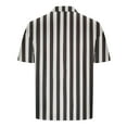 thumbnail image 4 of Gamivast Mens Vertical Striped Shirts Summer Color Block Tshirt Short Sleeve Vintage Collar V Neck Tee Vacation Casual Beach Summer Shirt Gray XXXXL Clearance add to My Order Today, 4 of 5
