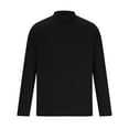 thumbnail image 4 of BLVB Mens Turtleneck Tops 2024 Casual Solid Color Stretch Long Sleeve Basic Shirts Plus Size Pullover Blouse Black, 4 of 6