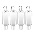 thumbnail image 1 of 8 botellas rellenables de 50 ml con gancho para desinfectante de manos, loción de viaje (transparentes, con gancho de color aleatorio)., 1 of 7