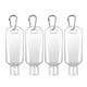 thumbnail image 1 of 8 botellas rellenables de 50 ml con gancho para desinfectante de manos, loción de viaje (transparentes, con gancho de color aleatorio)., 1 of 7