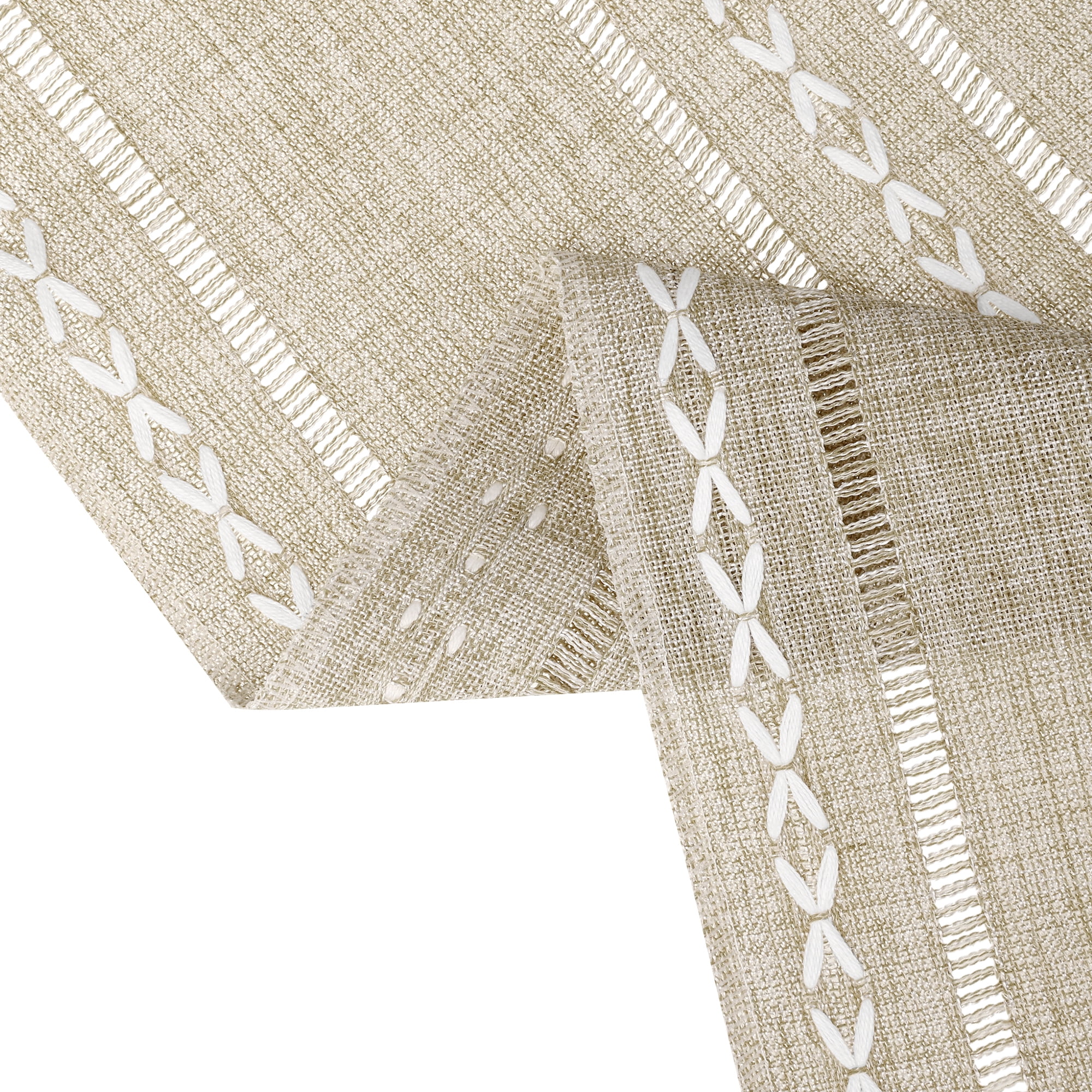 Unique Bargains Fringe Table Runner Hollow Out Table Flags for Daily Decoration Camel 13"x72"