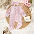 thumbnail image 2 of JUMEYU Baby Sleepers Girl Baby Girl Romper Long Sleeve Jumpsuit Infant Newborn Rompers Clothes 0 3 6 9 12 18 Months (Pink,3-6 Months), 2 of 5