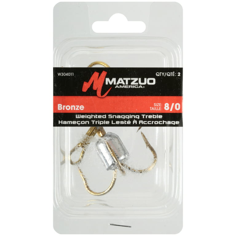 Matzuo America Weighted Snagging Treble Hooks Size 8/0 2 Pack 