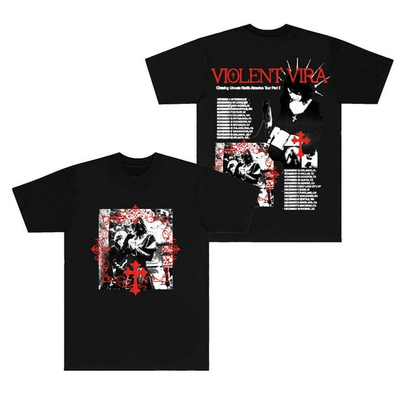 Violent Vira 2025 Tour T-Shirts Lover Of A Ghost Merch Tee Women Men HipHop Crewneck Short Sleeve