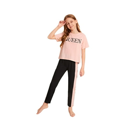 

Owl s-Yard Toddler Girl s Summer Clothes 2Pcs Outfits Short Sleeve Pullover T-Shirt Top & Stitching Pants Sets Trousers CQH
