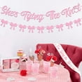 thumbnail image 5 of I'm Tying the Knot Sash She's Tying the Knot Themed Bachelorette Party Sash Pink Bow Champagne Bridal Shower Decorations Brunch and Bubbly Wedding Favors, Pink Flowers Engagement Bride to Be Supplies, 5 of 7