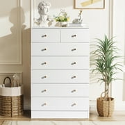 UBesGoo 7 Drawer Wood Dresser for Bedroom, Chest of Drawers, Storage Organization Unit for Clothing, White