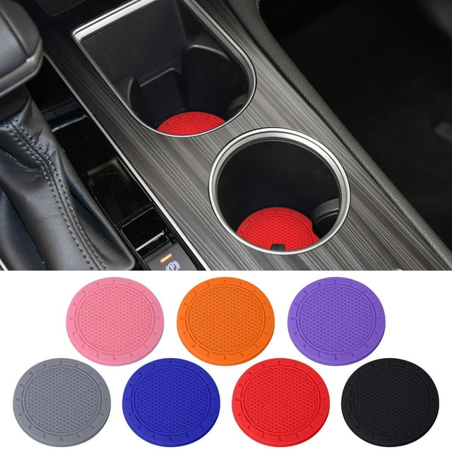 Tapete portavasos de coche pack 2 – Aislamiento térmico de panal de goma Color sólido resistente al agua • Resistente al deslizamiento • Accesorio interior duradero • Fácil instalación • Múltiples