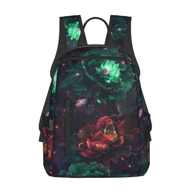 Easygdp Red And Green Carnation para Easygdp Yak - Mochila Casual Ligera y Resistente para Viaje y Senderismo para Hombres y Mujeres