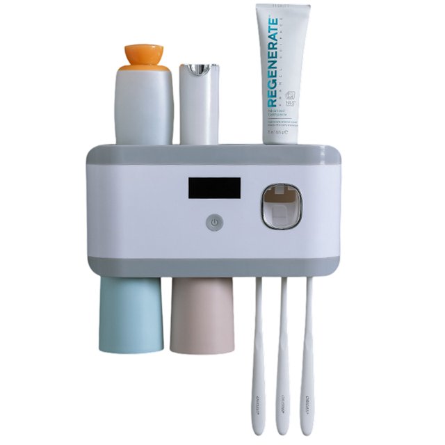 Esterilizador de cepillos de dientes inteligente, eléctrico, para colgar en la pared, para inodoro, sin perforaciones, caja de almacenamiento, estante para pasta de dientes