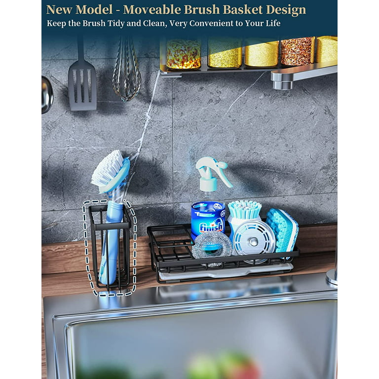 Dish Scrub Brush with Soap Dispenser Holder Dishwashing Removable
