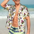 thumbnail image 5 of Lsque Tulips Flowers pattern Hawaiian Shirt for Men, Unisex Summer Beach Casual Short Sleeve Button Down Shirts-Large, 5 of 9