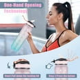 thumbnail image 5 of 32oz Motivational Water Bottle with Time to Drink, Sports Water Jug with Removable Straw & Time Marker, Wide Mouth, Leakproof, BPA Free for Gym, Come with Cleaning Brush, Blue + Pink, 5 of 9