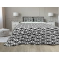thumbnail image 1 of Abstract Comforter & Sham Bedding Set, Monochrome Stripes Oval Shapes Geometric Illustration Minimalist Modern Art, 3 pcs Duvet Set Microfiber Filling Quilt, 5 Sizes, Black and White, by Ambesonne, 1 of 4