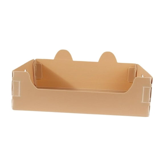 Kuntesetty Cat Litter Box Funny Open Cats Litter Box Tray for Indoor Cats Small Animals Brown