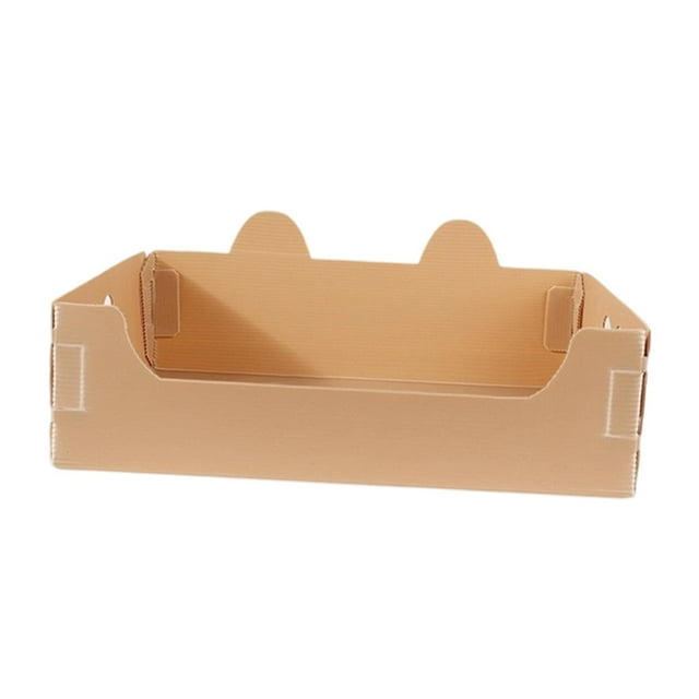 Milaget Cat Litter Box Funny Open Cats Litter Box Tray for Indoor Cats Small Animals Brown