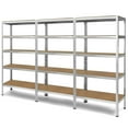 thumbnail image 1 of Gymax 3PCS 72'' Steel 5-tier Garage Shelf Metal Storage Adjustable Unit Silver, 1 of 9
