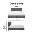 thumbnail image 4 of ClickDecor Edmond Storage Bed wAdjustable Height Headboard Queen Size Dark Gray, 4 of 12