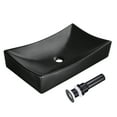 thumbnail image 6 of Aquaterior 26" Black Rectangle Bathroom Vessel Sink Above Counter Porcelain Pop up Drain, 6 of 10
