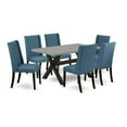 thumbnail image 2 of East West Furniture X796FL716-7 - 7-Piece Small Dining Table Set - 6 Dining Chairs and a Rectangular Dinner Table Hardwood Structure, 2 of 6